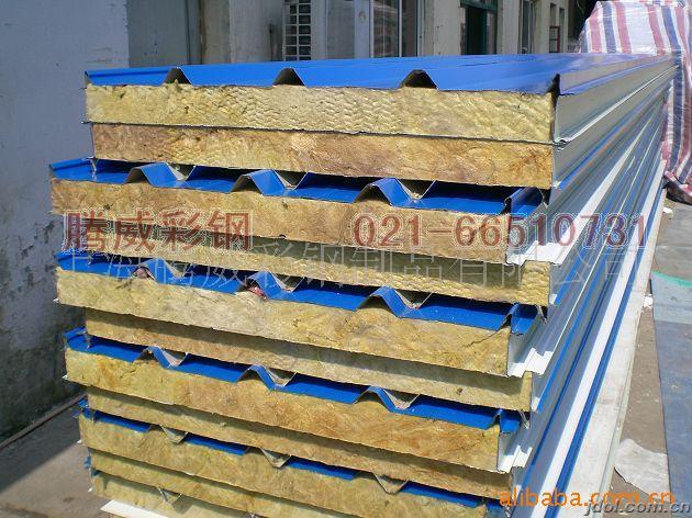 岩棉防火墙面板|上海岩棉防火彩钢板|岩棉彩钢屋面板021-66510731(图)